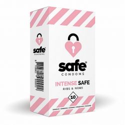 Prezerwatywy stymulujące - Safe Intense Safe Condoms Ribs & Nobs 10 szt